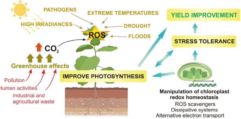Manipulation of chloroplast oxido-reductive pathways as a tool to improve plant adaptation to the challenges of global warming.
